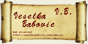 Veselka Babović vizit kartica